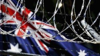 Flag razor wire